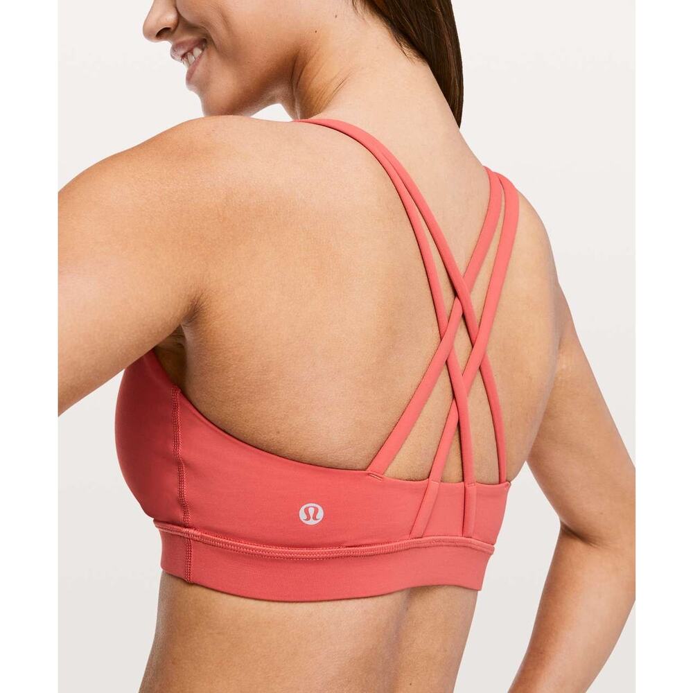 Lululemon Energy Bra Size 4 in Poppy Coral Crisscross Strappy - Picture 4 of 8
